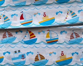Sail Boats Fabric, Cotton Fabric By The Yard, Sail Boats, Nautical Fabric, Baby Boy Fabric, Baby Fabric, crib, Sailboat fabric, ocean Fabric