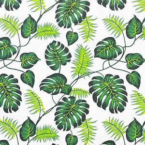 Tropical fabric, Palm Leaves Fabric, jungle Fabric, Leaf Fabric, Cotton Fabric By The Yard, Green fabric,nursery, quilting, Palm Tree fabric