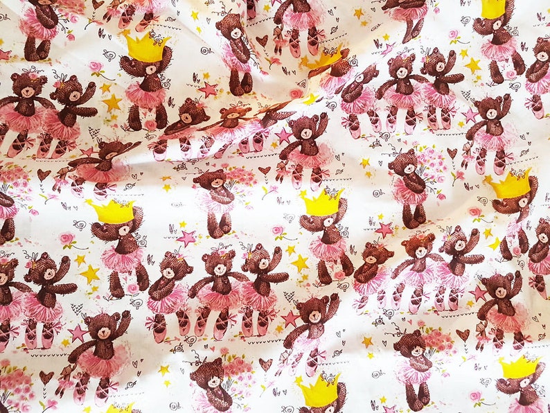 Teddy bear Cotton FabricTeddy FabricECRUgirls | Etsy