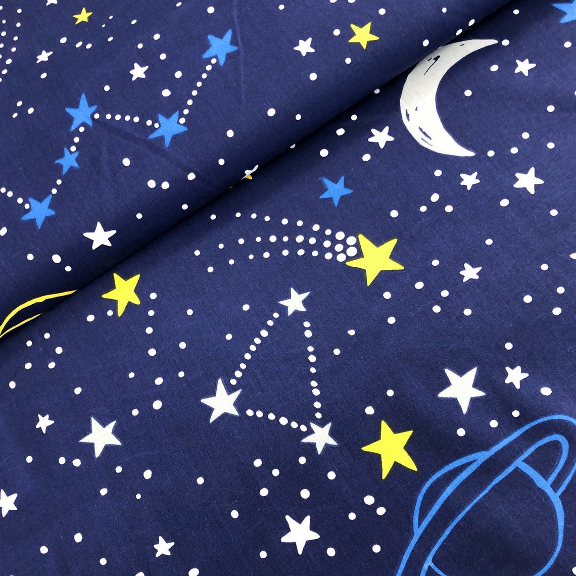 Stars Cotton Fabric Stars fabric by yard Space Fabric | Etsy