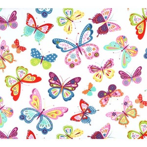 Butterfly Fabric, Cotton Fabric, Fabric by the yard, Baby Fabric, Butterfly print, Quilting, crib, Nursery Fabric, Girls fabric