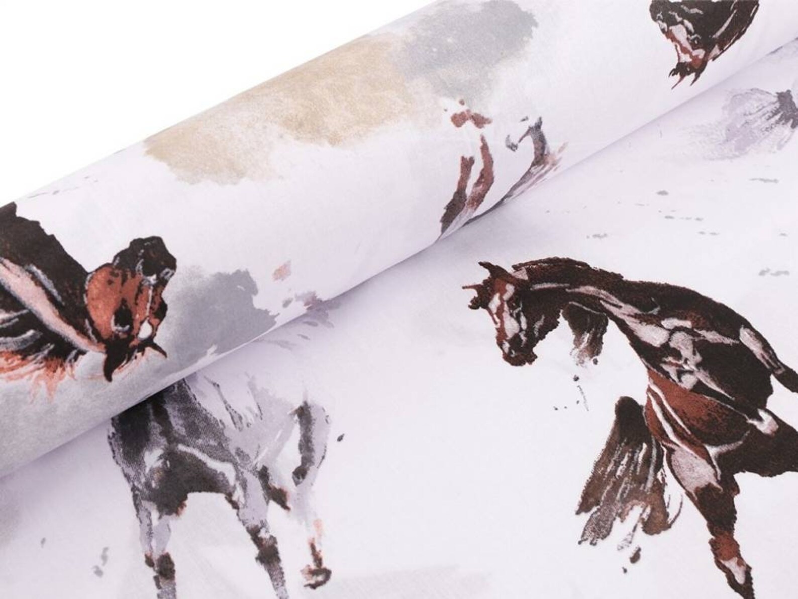 Horse Cotton Fabric by the Yard Wild Horses Fabrichorses Etsy