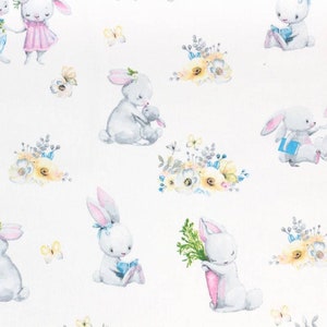 2023 Creative White Cotton Cloth Print Rabbit Fashion Comfortable