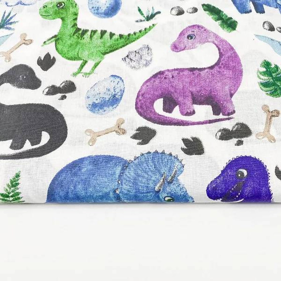 Dino Cotton Fabric Dinosaur Fabric Dino World Quilting | Etsy