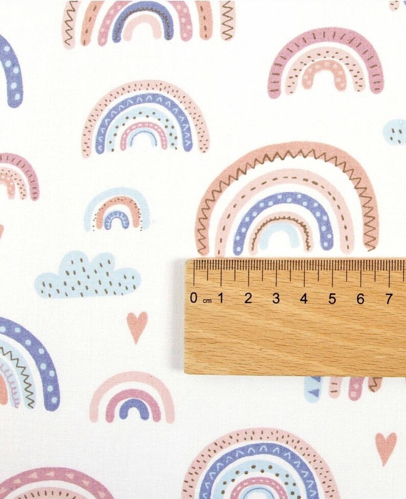 Rainbow Cotton Fabric by the Yard Rainbows Fabric Rainbow Etsy