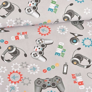 Gaming fabric,Video Game Controllers cotton fabric by the yard, boys fabric, nursery fabric, video games fabric, video quilt,video fabric