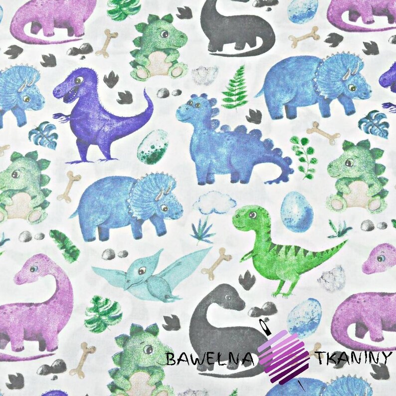 Dino Cotton Fabric Dinosaur Fabric Dino World Quilting Etsy