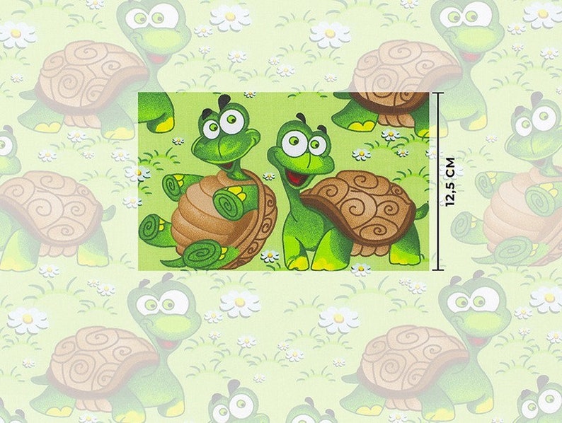 Turtles Cotton Fabric by the Yardgreen Turtle Fabricbaby Etsy