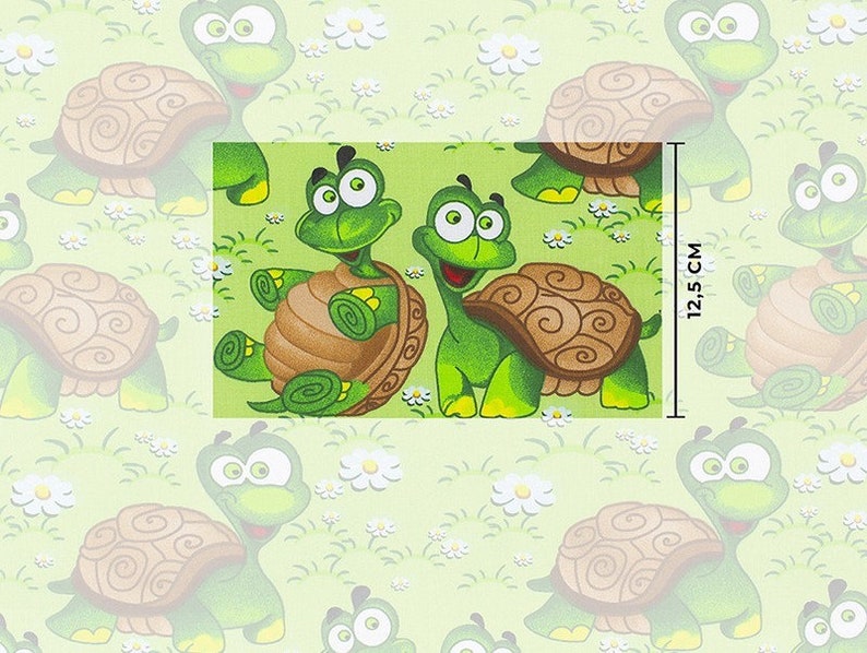 Turtles cotton Fabric by the Yard,Green Turtle Fabric,Baby Girl Fabric,Baby Boy Fabric,Organic Fabric,Sea Turtles,Nursery Fabric,quilt image 4