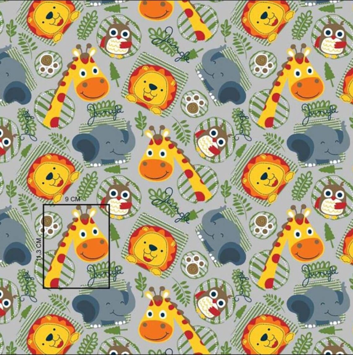 Animals cotton fabric by the Yard zoo fabric nursery fabric Etsy