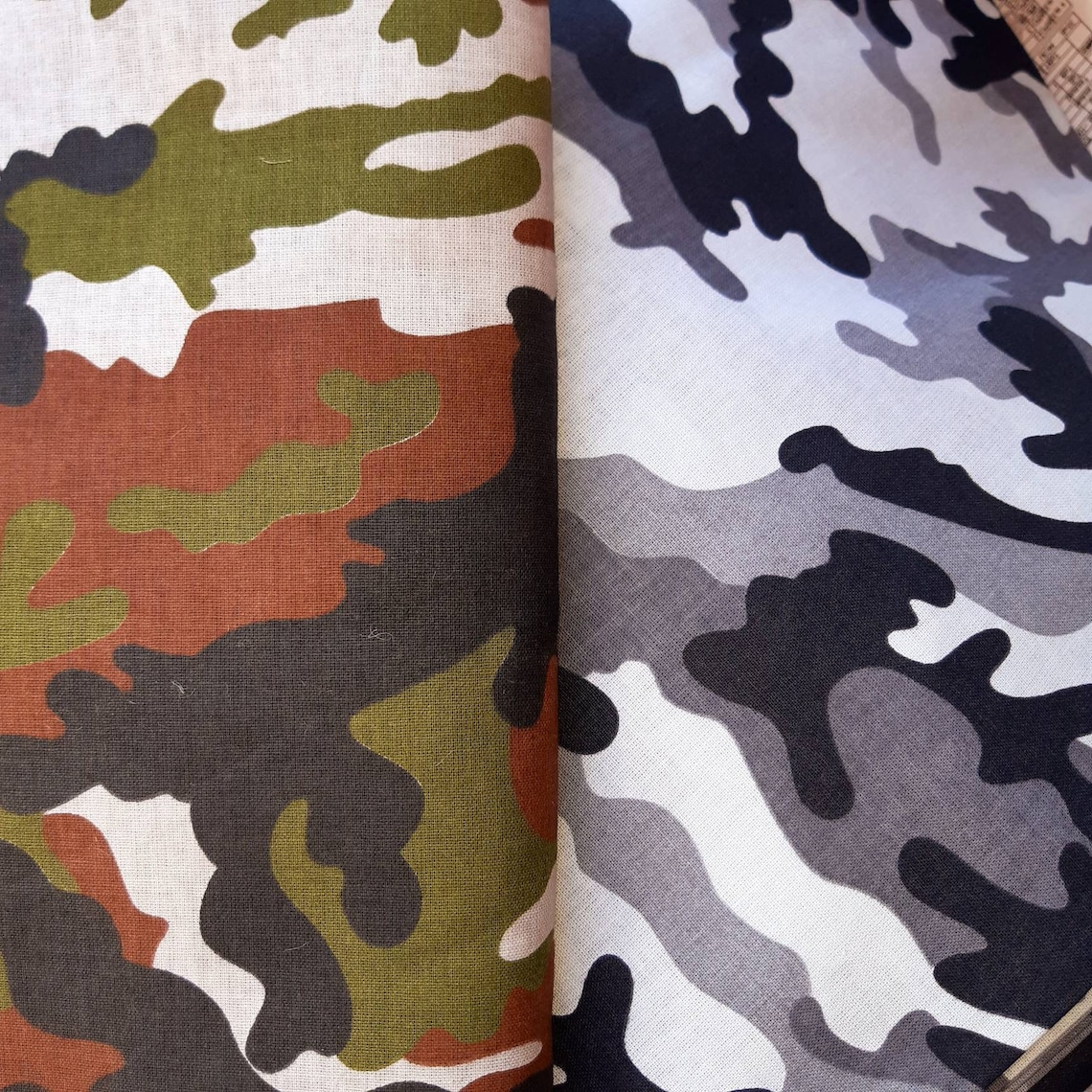 Camo cotton fabric by the yard Army camouflage Etsy