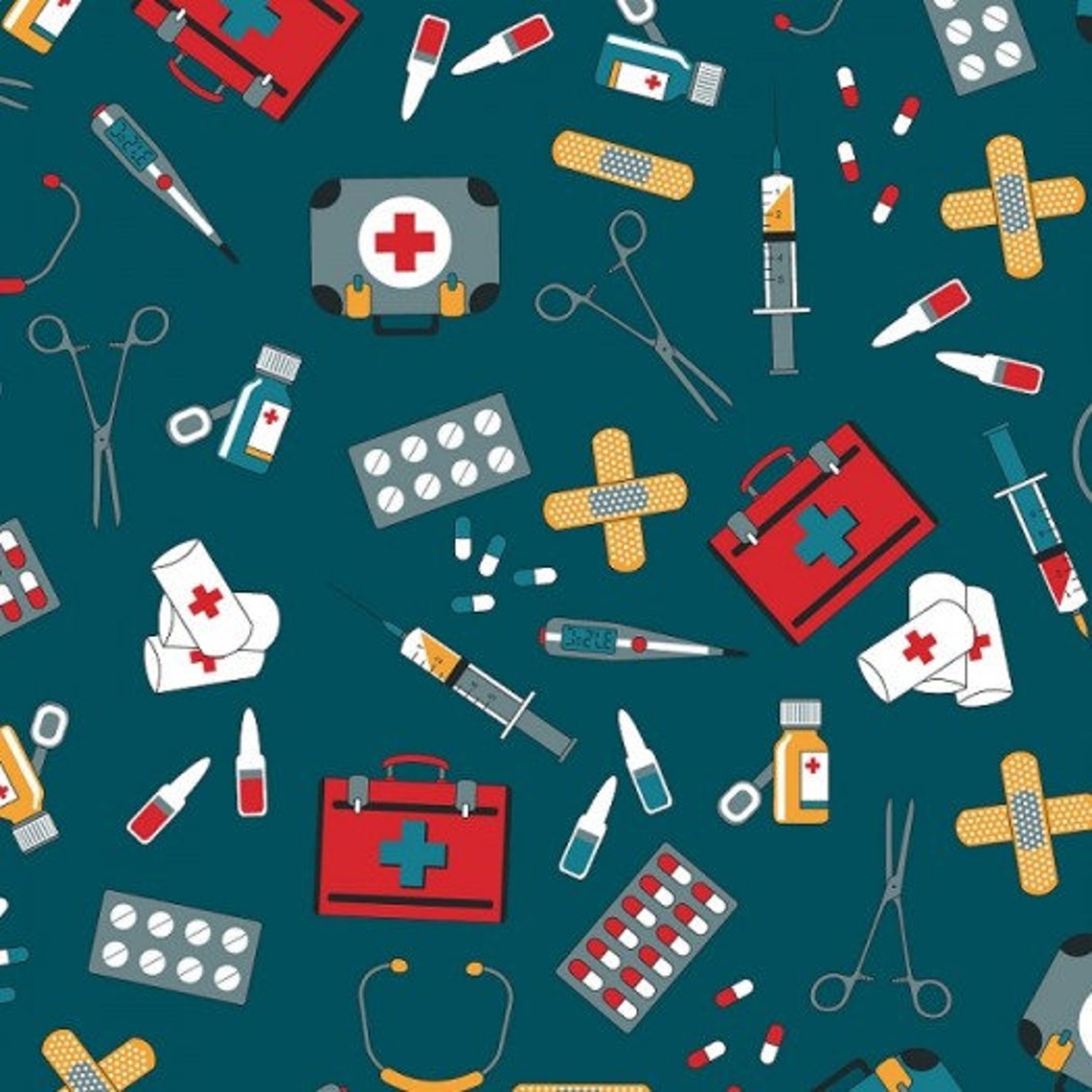 Nurses and Doctors Cotton Fabric Medical Fabric Nurses Care Etsy