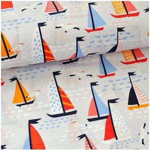 Sail Boats Fabric,Cotton Fabric By The Yard,Sail Boats,Nautical Fabric,Baby Boy Fabric,Baby Fabric,crib,Sailboat fabric,ocean Fabric,Beach