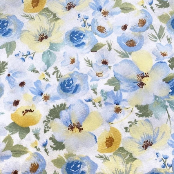 Blue Yellow Fabric Etsy