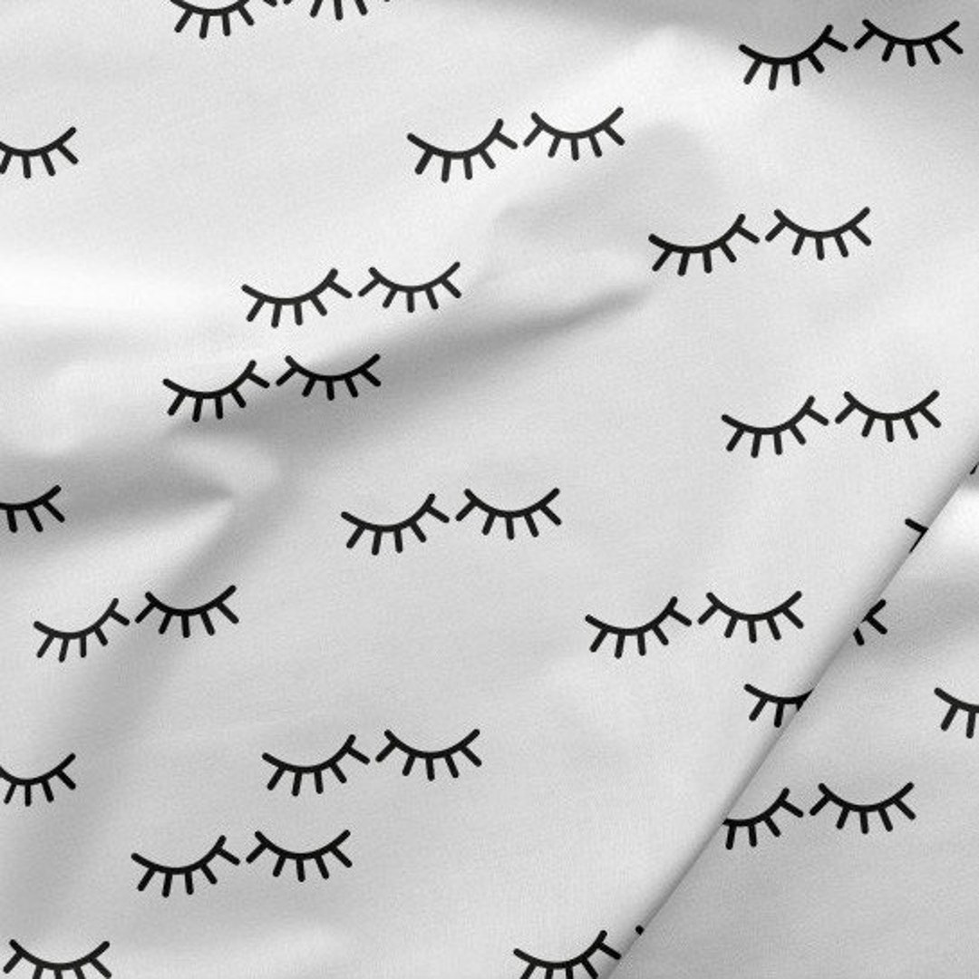 Cotton Fabric Eye Fabric SLEEPY EYES Eye Lashes Fabric Fabric Etsy