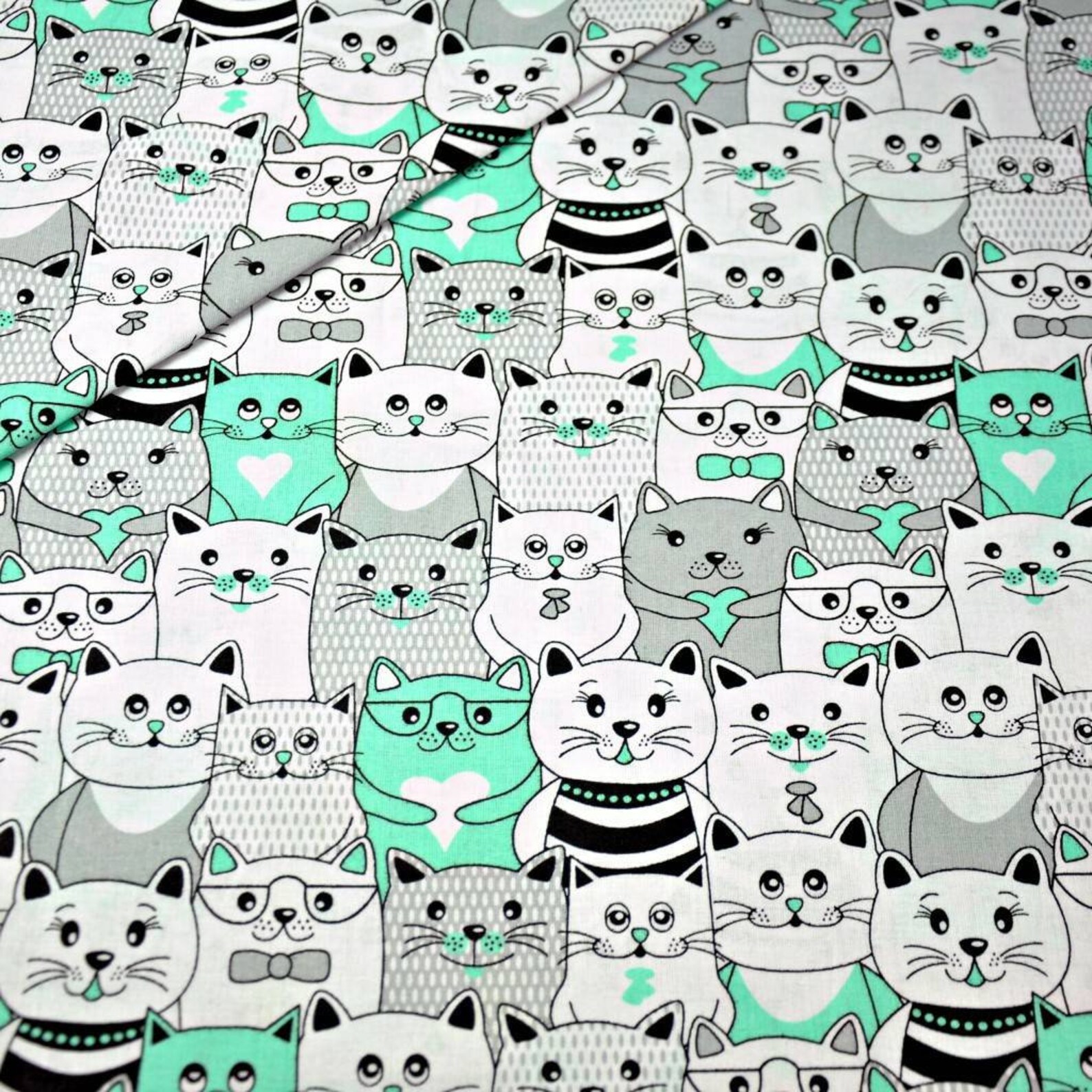 Cat Cotton Fabric by the Yardcat Print Fabricbaby Etsy