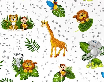 Tissu d’animaux, tissu d’animaux de jungle, tissu de coton, tissu africain d’animaux, pépinière, tissu de safari, tissu par cour, tissu de courtepointe, savane