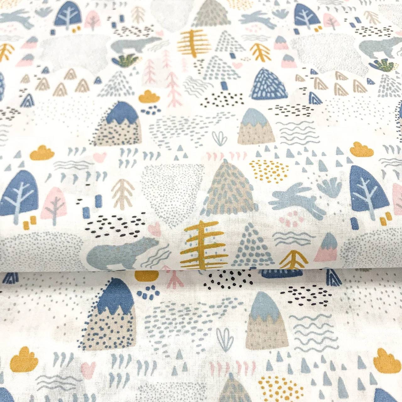 Woodland cotton Fabric by the YardWoodland animals Etsy