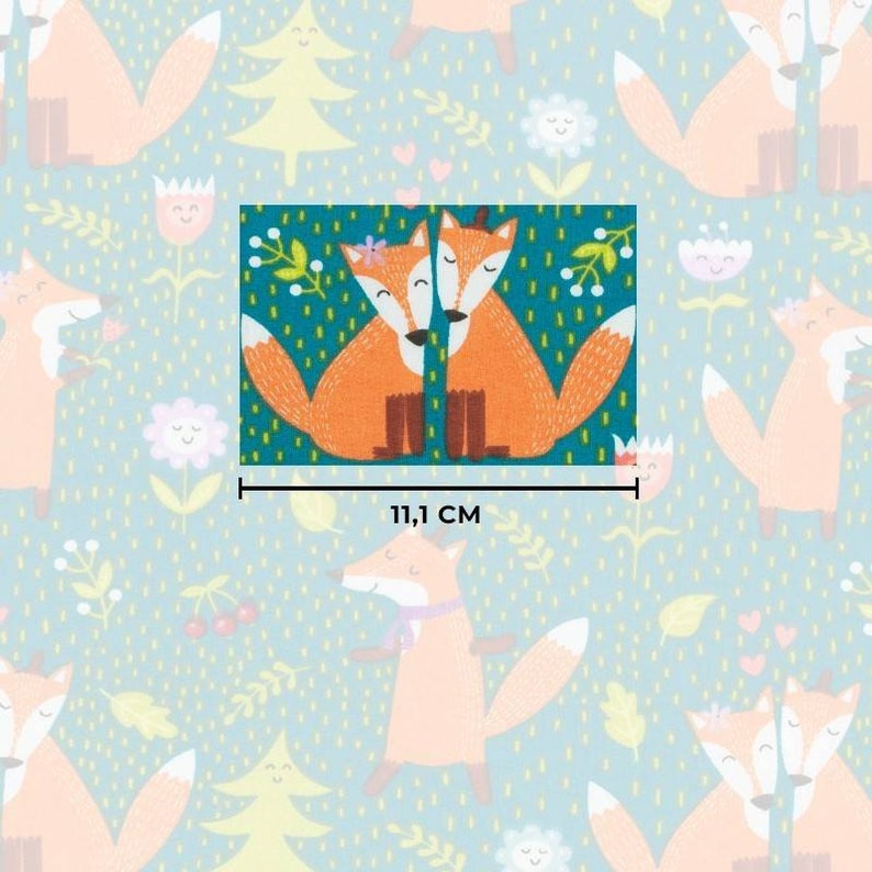 Fox Cotton Fabric Fox Fabric by the Yard Wood Fabric Forest Etsy