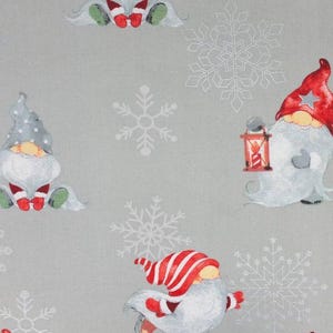Gnomes Fabric,Cotton Fabric By The Yard meter half yard  fat quarter Christmas gnomes Fabric, gnom fabric, Christmas ornament,  winter,