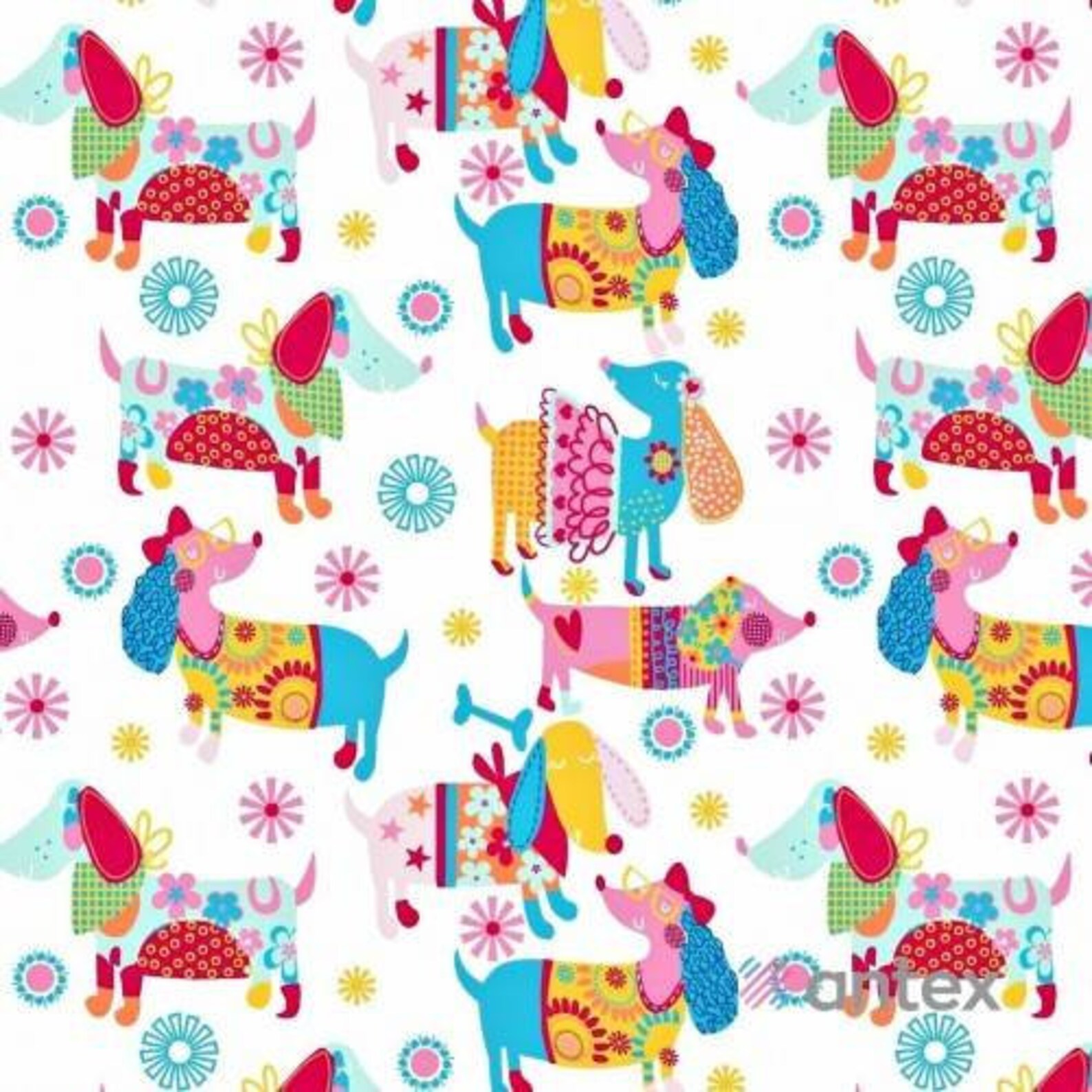 Dachshund Dog cotton Fabric By the Yardmulticolored dogsbaby Etsy