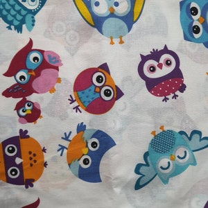 Owl Fabric,Fabric by the yard,Owl Material,Baby Owl Fabric,Cotton Fabric,Gray,Pink,Cartoon Fabric,organic fabric,Bedding,Fabric for kids