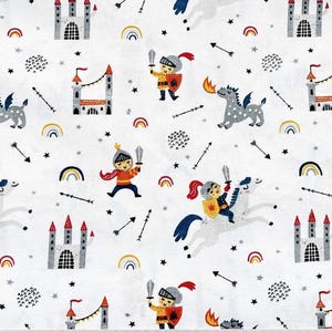 Dragons Knights cotton Fabric,Princess fafric, Prince fabric,Quilting fabric,Boy Fabric,nursery fabric,baby fabric,crib, fat quarter