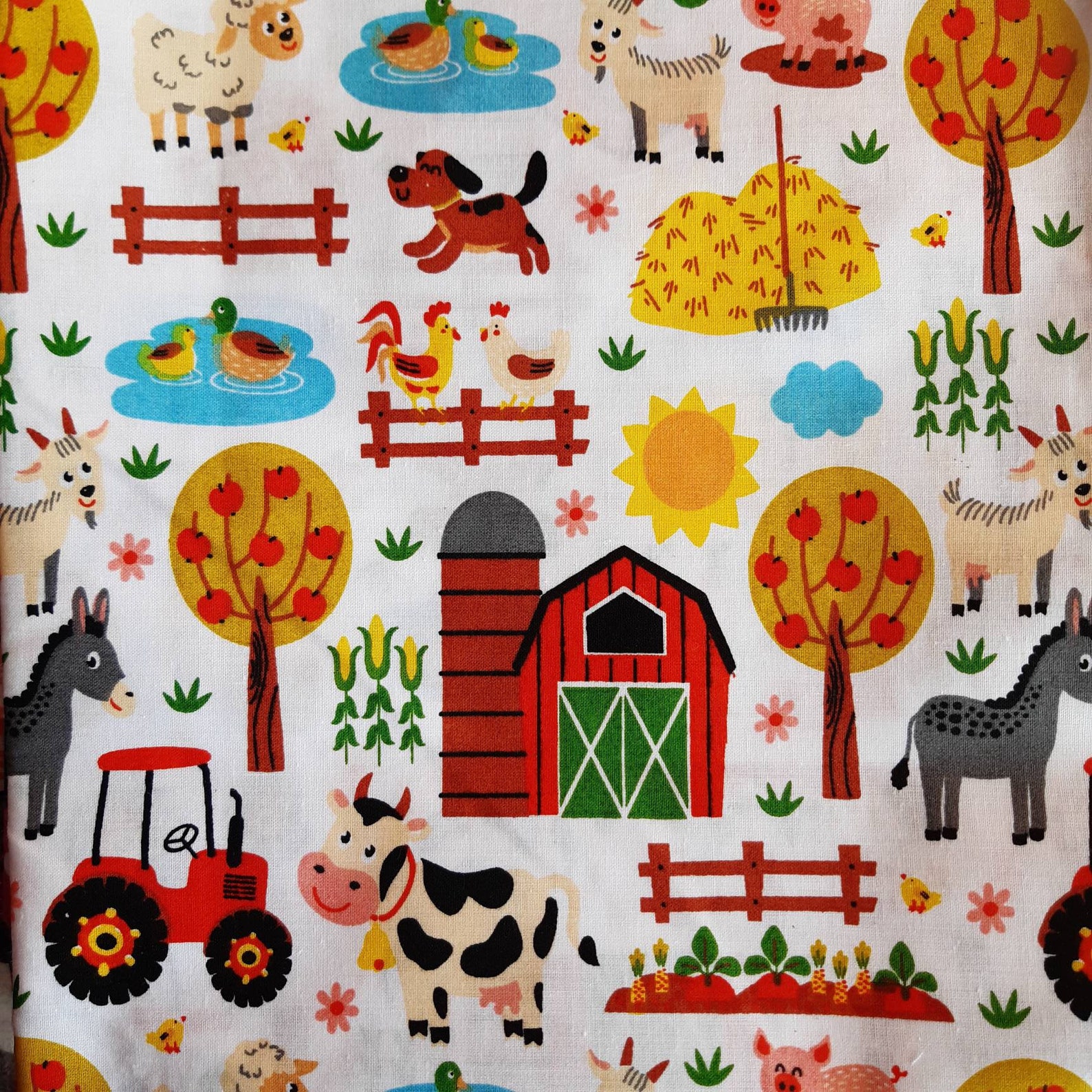 Farm Cotton Fabricfarm Animal Fabricfarm Print Fabricrustic | Etsy