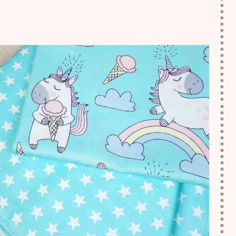 Pink Unicorn Cotton Fabric by the Yard Unicorn Fabricice Etsy