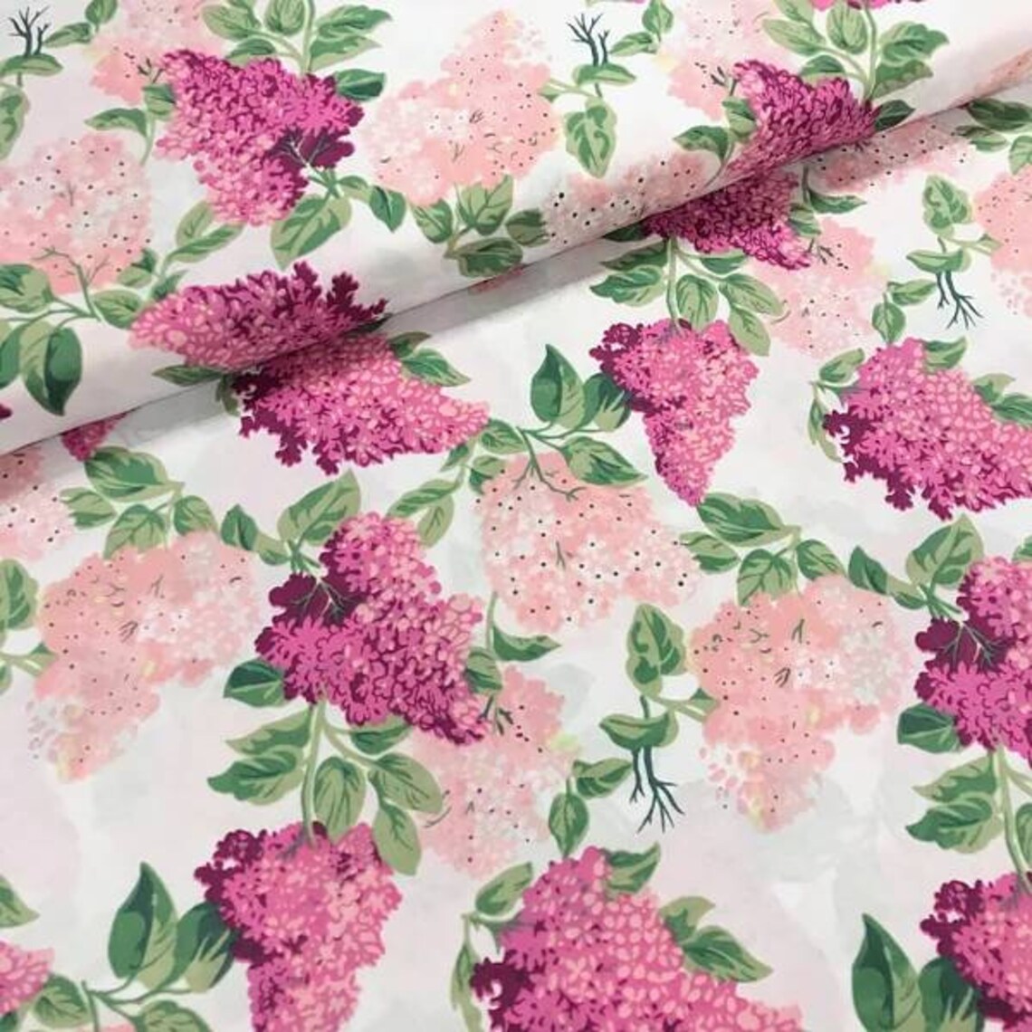 Lilac Flowers Cotton Fabric by the Yard Lilac Fabric Lilac Etsy