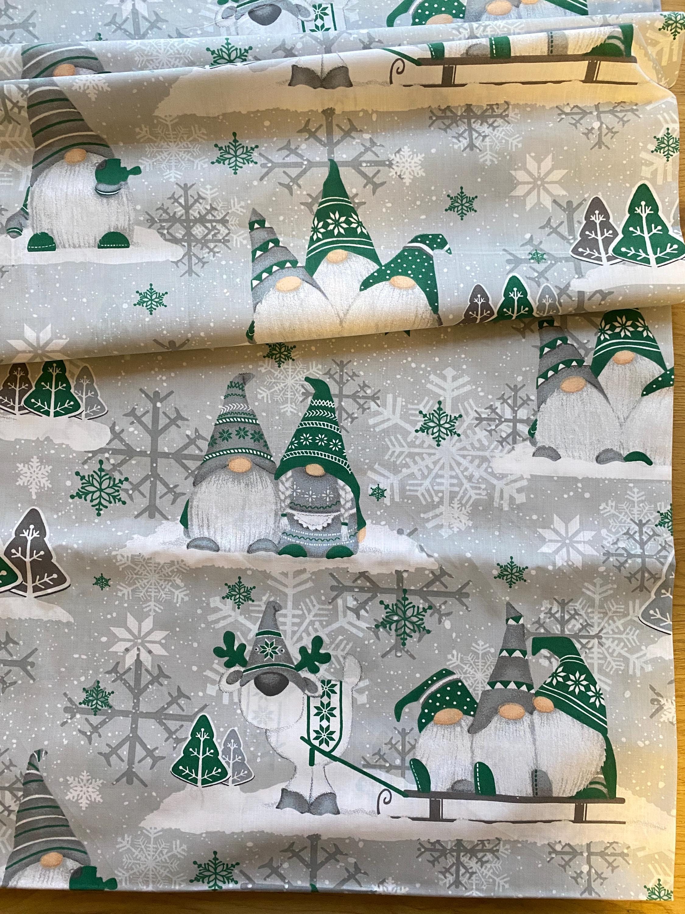 handmadeオーダー生地＊Part２＊冬〜クリスマス編 クリスマスノームコットン生地（1ヤードあたり）、ノーム生地