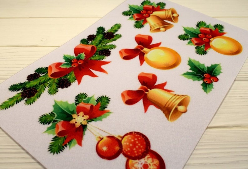 Christmas tree toy on felt,Christmas felt,Felt Sheets,Holiday Felt,Printed Felt Fabric,quiet book page,felt board story,quiet book,busy book