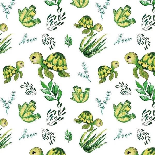 Turtles Fabric by the Yard, Green Turtle Fabric, Baby Girl Fabric, Baby Boy Fabric, Organic Fabric, Sea Turtles,Nursery Fabric, quilt fabric