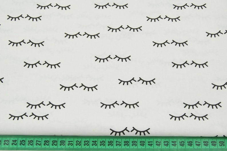 Cotton Fabric 100Eye FabricSLEEPY EYES fabricEye Lashes Etsy
