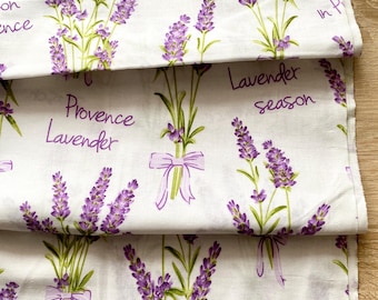 Lavender Fabric,Flowers Cotton Fabric By The Yard,Provence Fabric,Lavender Bunches fabric,floral fabric,Baby Fabric,Flower Printed Cotton
