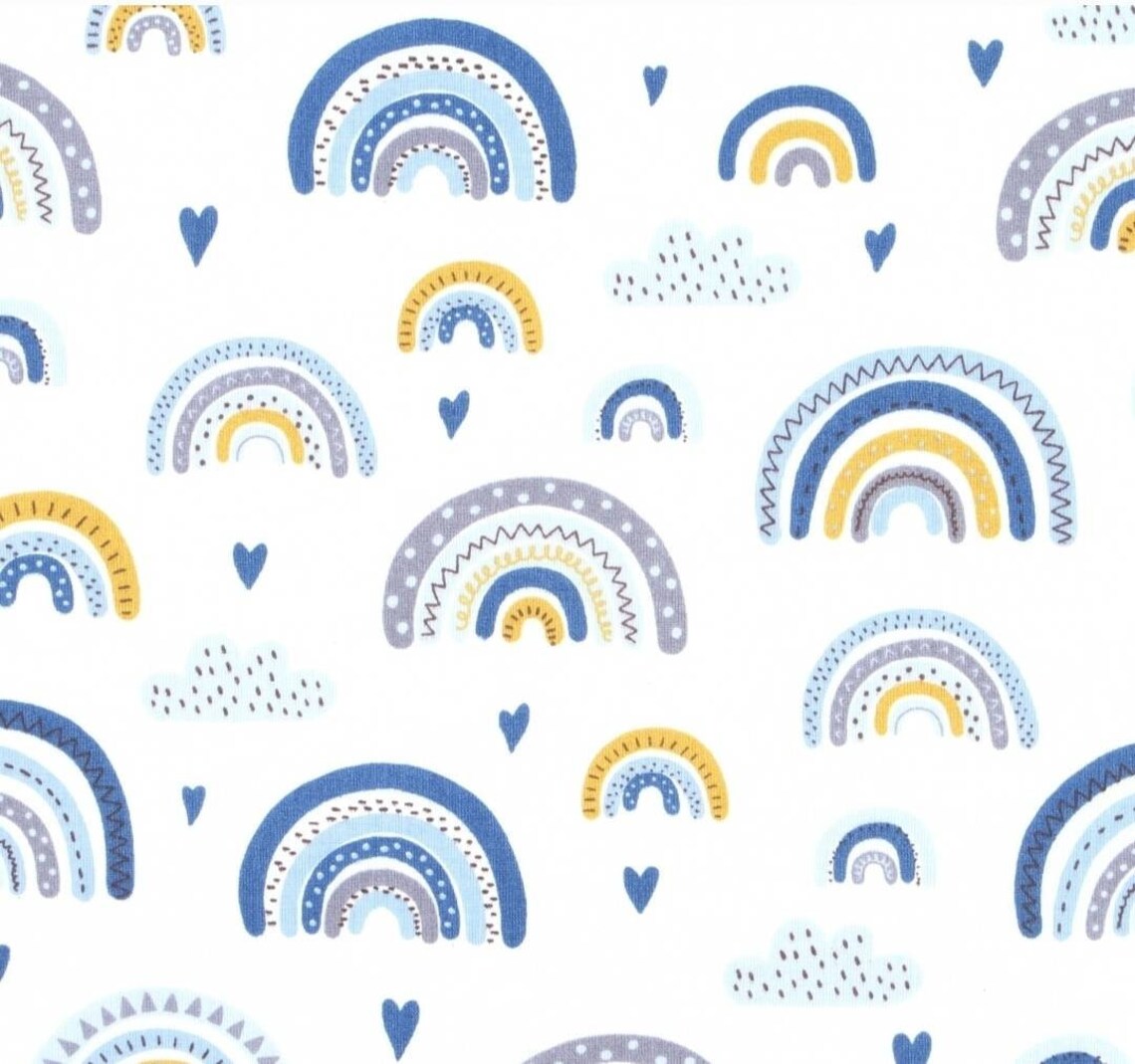 Rainbow Cotton Fabric by the Yard Rainbows Fabric Rainbow Etsy