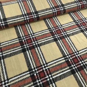 checked fabriс, Cotton Fabric by the yard, Quilting fabric, Plaid fabric ,Christmas Fabric,Holiday, Red black check, Gingham Fabric
