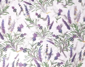 Lavender field cotton Fabric,Flowers Fabric By The Yard,Provence Fabric,Lavender Bunches fabric,floral fabric,Baby Fabric, Printed Cotton