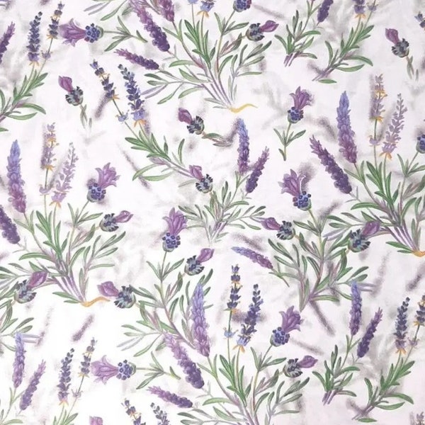 Lavendelfeld baumwollstoff,Blumen stoff Vorratsbestand,Provence Stoff,Lavendel Bunches stoff,Blumen stoff,Baby Stoff,bedruckte Baumwolle