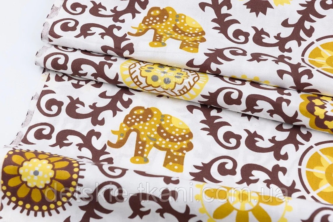 Cotton Elephant FabricElephant Fabric by the yardBaby Etsy