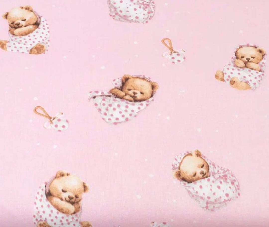 Cloth Rattles Bears in Swaddles With Rattles Fabric by the Yard, Cotton Nursery ...