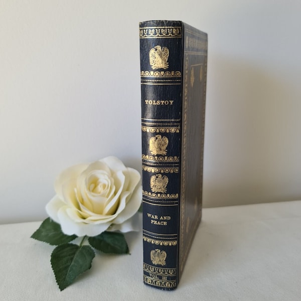 Tolstoy War and Peace Book, Volume III, Navy & Gold Hardcover Heron Vintage Book, Excellent condition, Great gift
