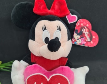 Minnie Mouse Toy, Plush Soft Minnie I Love You Toy, Walt Disney Toy, Excellent as new condition with tag, Great gift