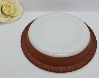 Pyrex Crown Pie Dish, Vintage 1970's Retro Crown Ovenware Dish, Brown Cookware, Large Baking, Scalloped Dish, Excellent condition,Great gift