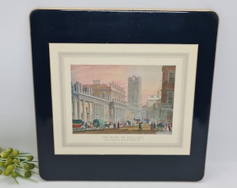 Manteles individuales Sheraton Rare Vintage Midnight London con diseño del siglo XIX. Salvamanteles o manteles individuales pequeños, juego de 6.