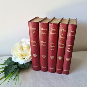 Alexander Klassische Bibliothek Bücher, Vintage Rot Gold Hardcover Bücher, Styling, Wohnzimmer Wohndekor Bücher, ausgezeichneter Zustand, tolles Geschenk