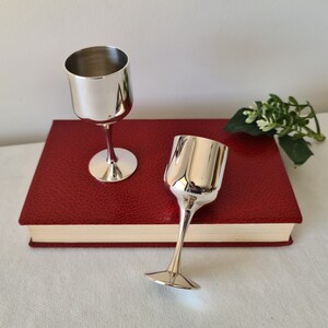 Strachan Productions Goblets, Rare Vintage Silver Plated Small Sherry, Liqueur Goblets, Set of 2 Excellent condition 9.8cm high (3.85inch)