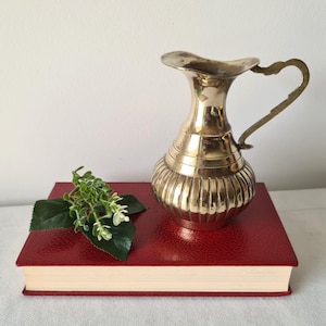 Brass Pitcher, Jug or Vase, Rare Vintage Collectable Solid Brass Pitcher, Small Gold Home Decor, Gorgeous Shape, Great Gift