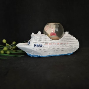 P&O Modello Nave da Crociera, Barca Souvenir, Miniatura, Carte Vintage, Dadi, Poker Snow Globe Nave da Crociera, Piccolo Arredamento per la Casa, Ottimo Regalo