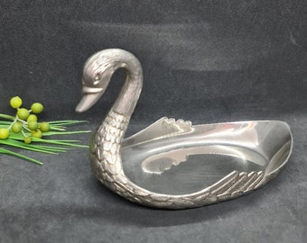 Swan Silver Dish, Vintage Silver Plated Lolly Dish, Small Solid Serving Dish, Excellent condition, Great gift